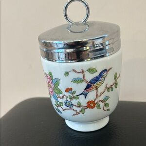 Bone China egg coddler. 3.5 inches tall. 3 inches wide